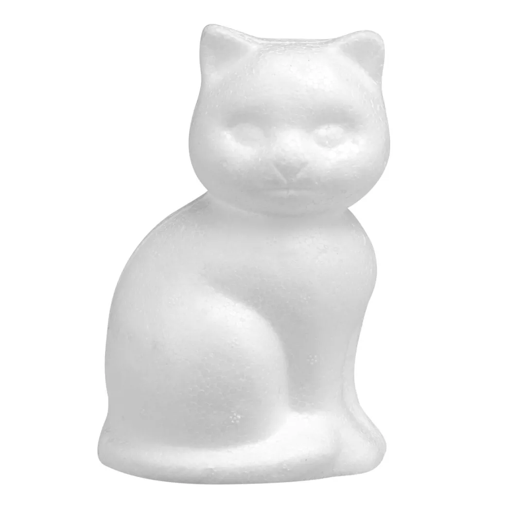 Glorex Piepschuin Kat Hobby Styrofoam - 4 Stuks - 13cm - Wit