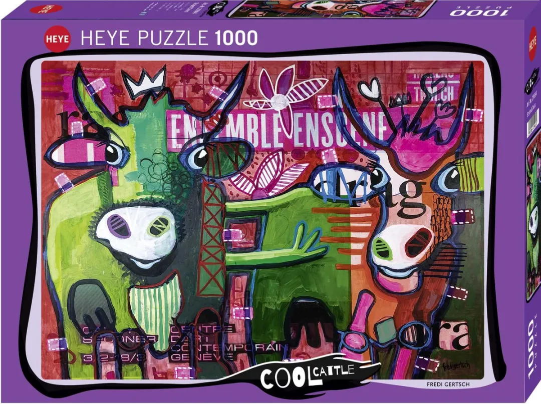 Heye Puzzel Gestreepte Koeien 1000 Stuks - Multicolor