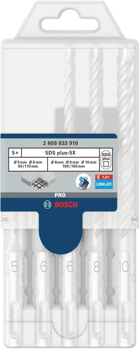 Bosch PRO SDS plus-5X Boorhamerset 2608833910 - 5 Stuks