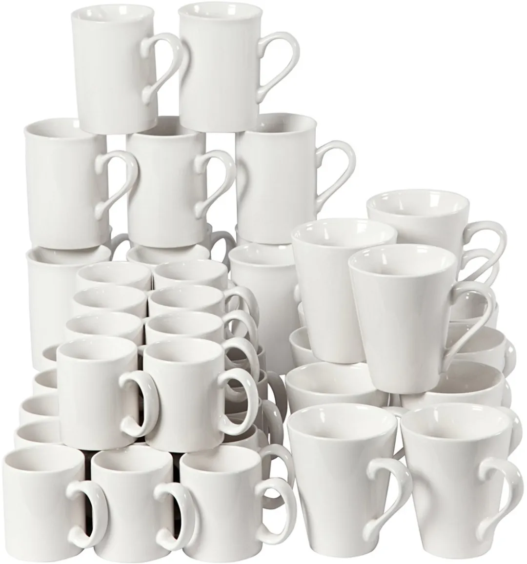 Creativ Company Porseleinen Mokken Set 48 Stuks - Wit