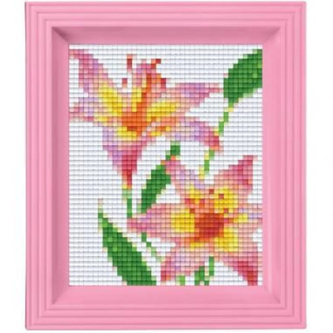 Pixelhobby Classic Roze Lelie 10x12cm - 3 Stuks