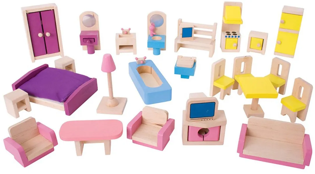 BIGJIGS Poppenhuis Meubeltjes 26-delig