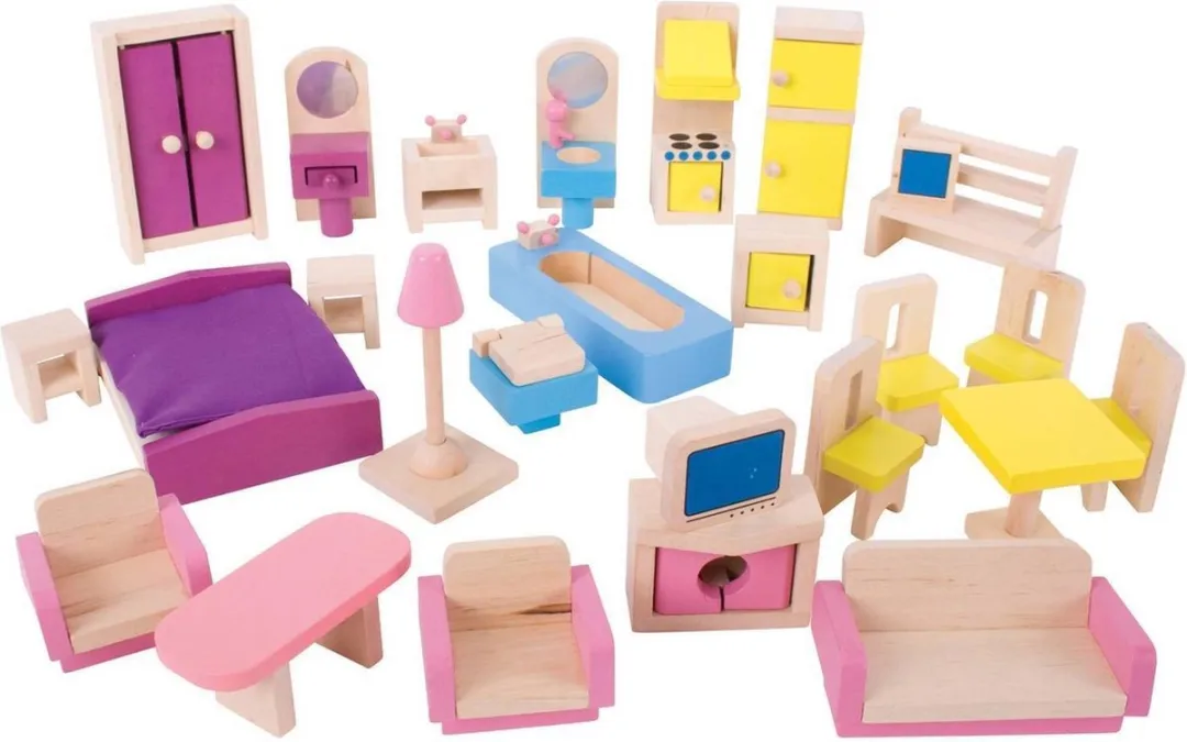 BIGJIGS Poppenhuis Meubeltjes 26-delig