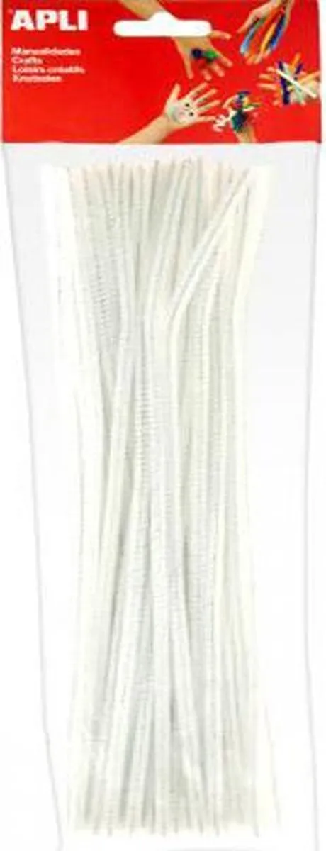 Apli Kids Chenille Draad Pijpenragers Wit 6mm x 30cm