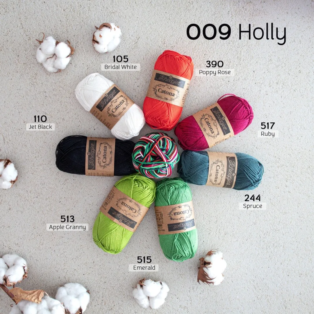 Scheepjes Catona Chroma 50g - 009 Holly - Rood/Groen
