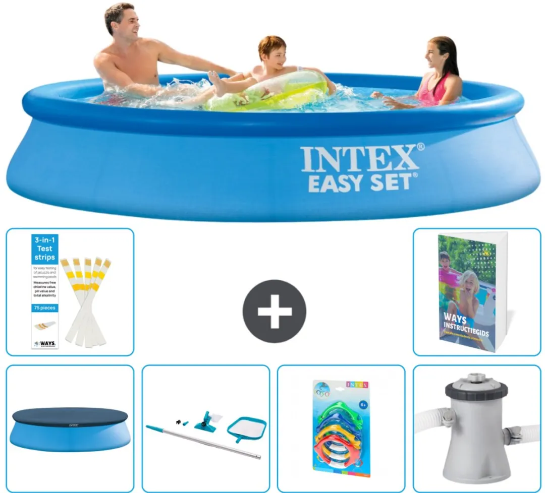 Intex Easy Set Zwembad 305cm x 61cm - Blauw - 7-delig