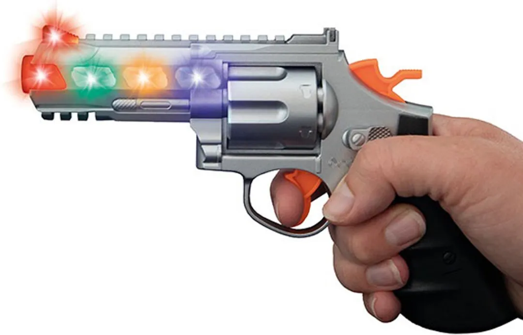 Toi-Toys Politie Pistool met Holster & Badge - Licht & Geluid - Zwart