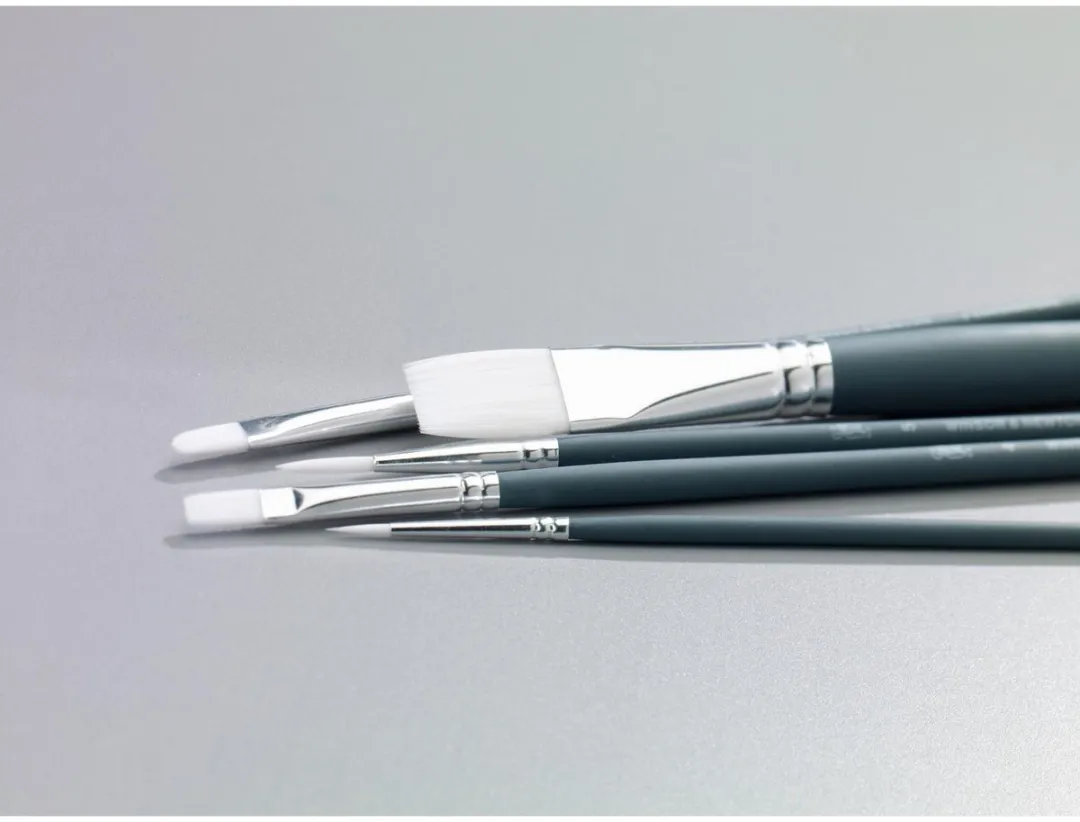 Winsor & Newton Foundation Acrylpenselen 6-delig - Lange steel