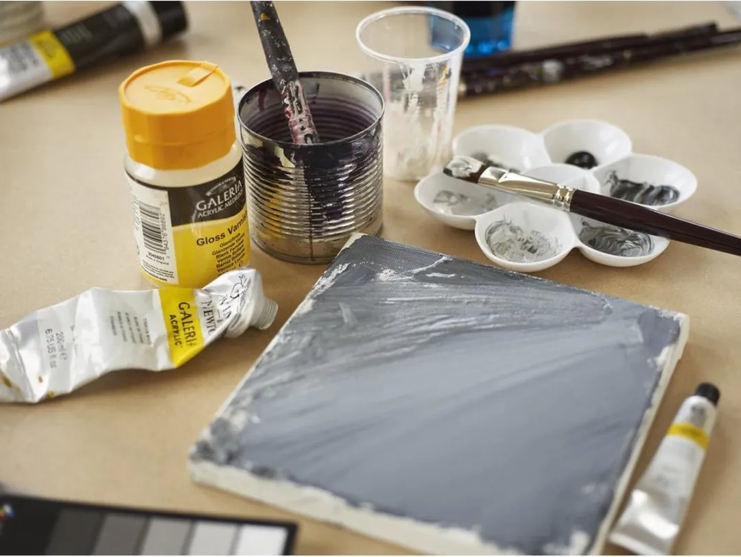 Winsor & Newton Foundation Acrylpenselen 6-delig - Lange steel