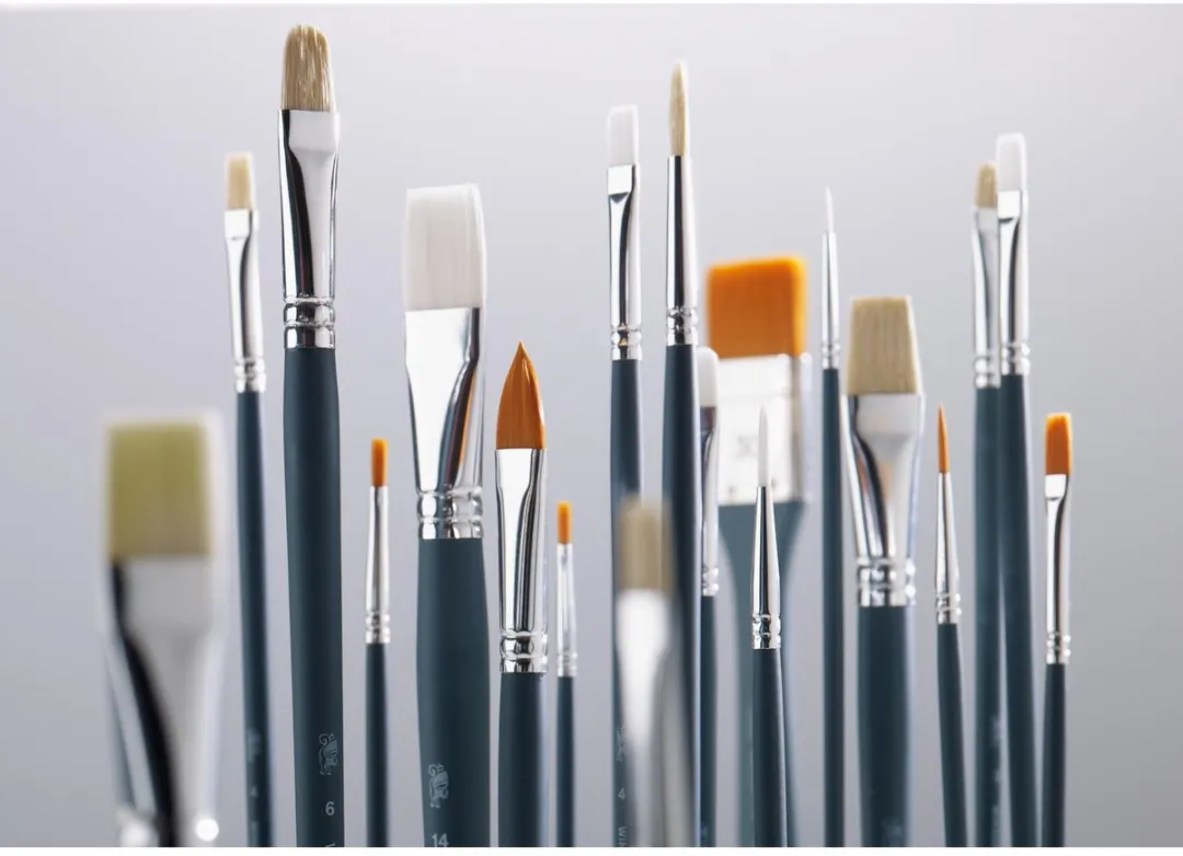 Winsor & Newton Foundation Acrylpenselen 6-delig - Lange steel