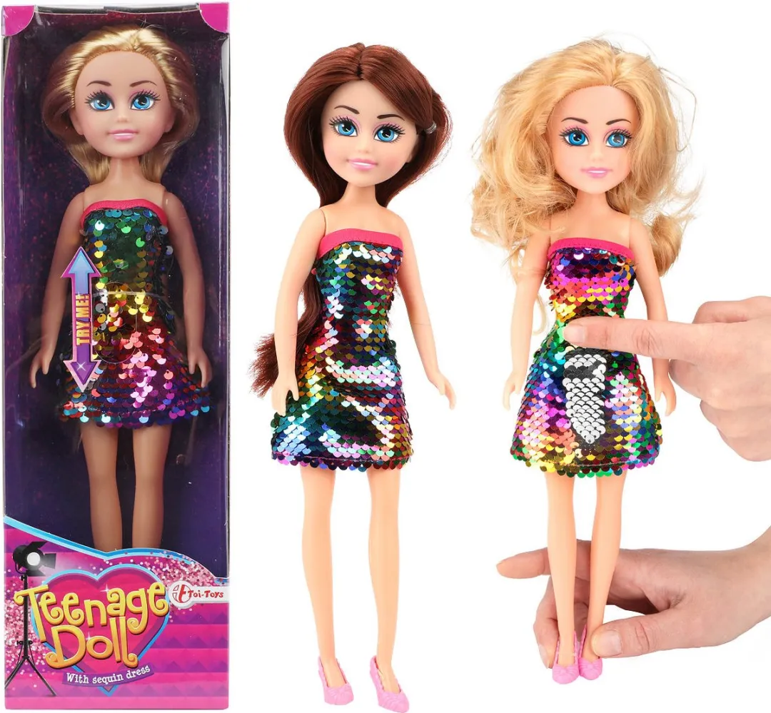 Toi-Toys Tienerpop 33cm Paillettenjurk