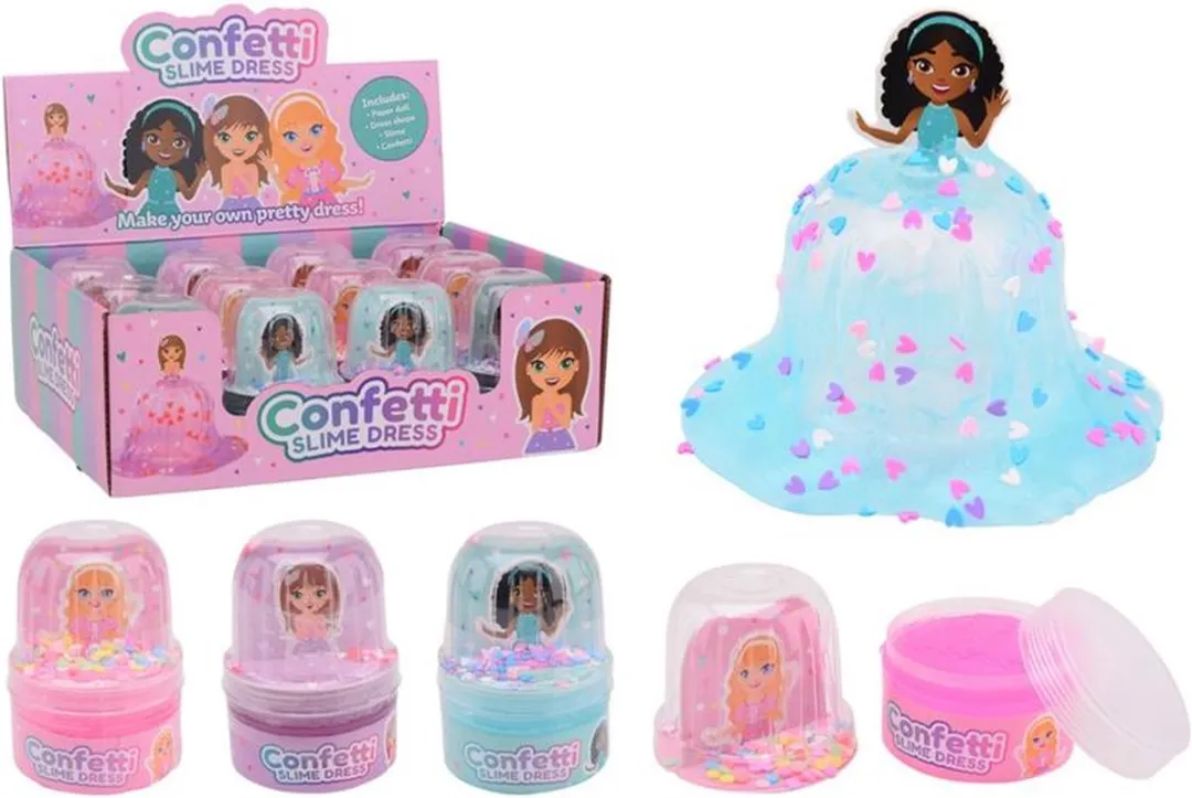 Johntoy Glitterjurk Slijmfiguur 7x7x10cm - Assorti