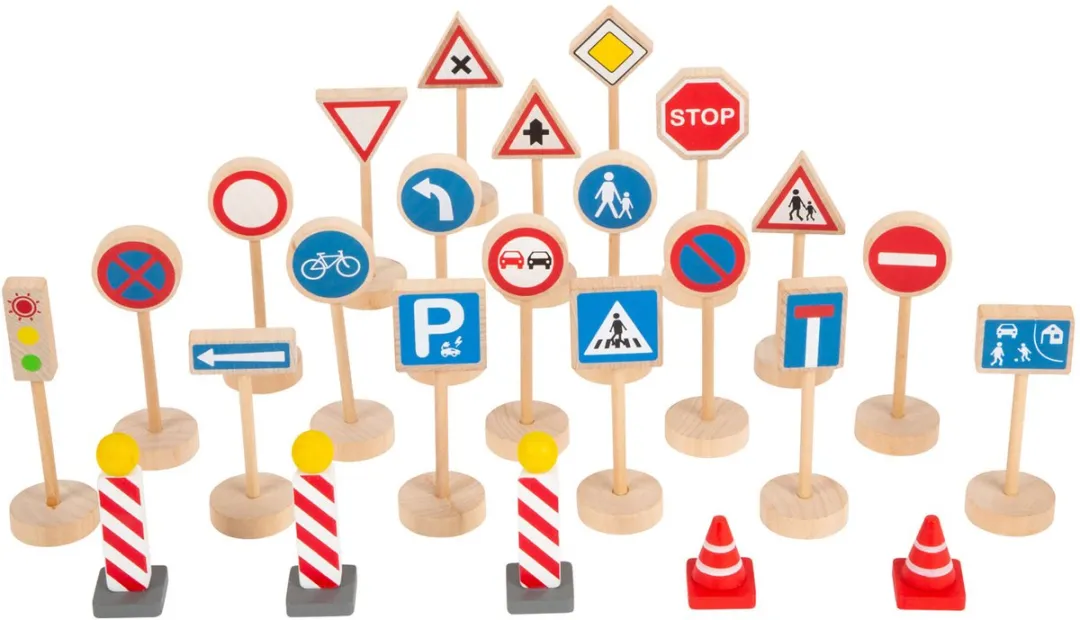 Small Foot Houten Mini Verkeersbordenset