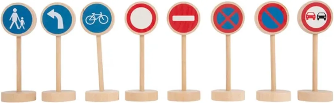 Small Foot Houten Mini Verkeersbordenset - 25-delig - Multicolor