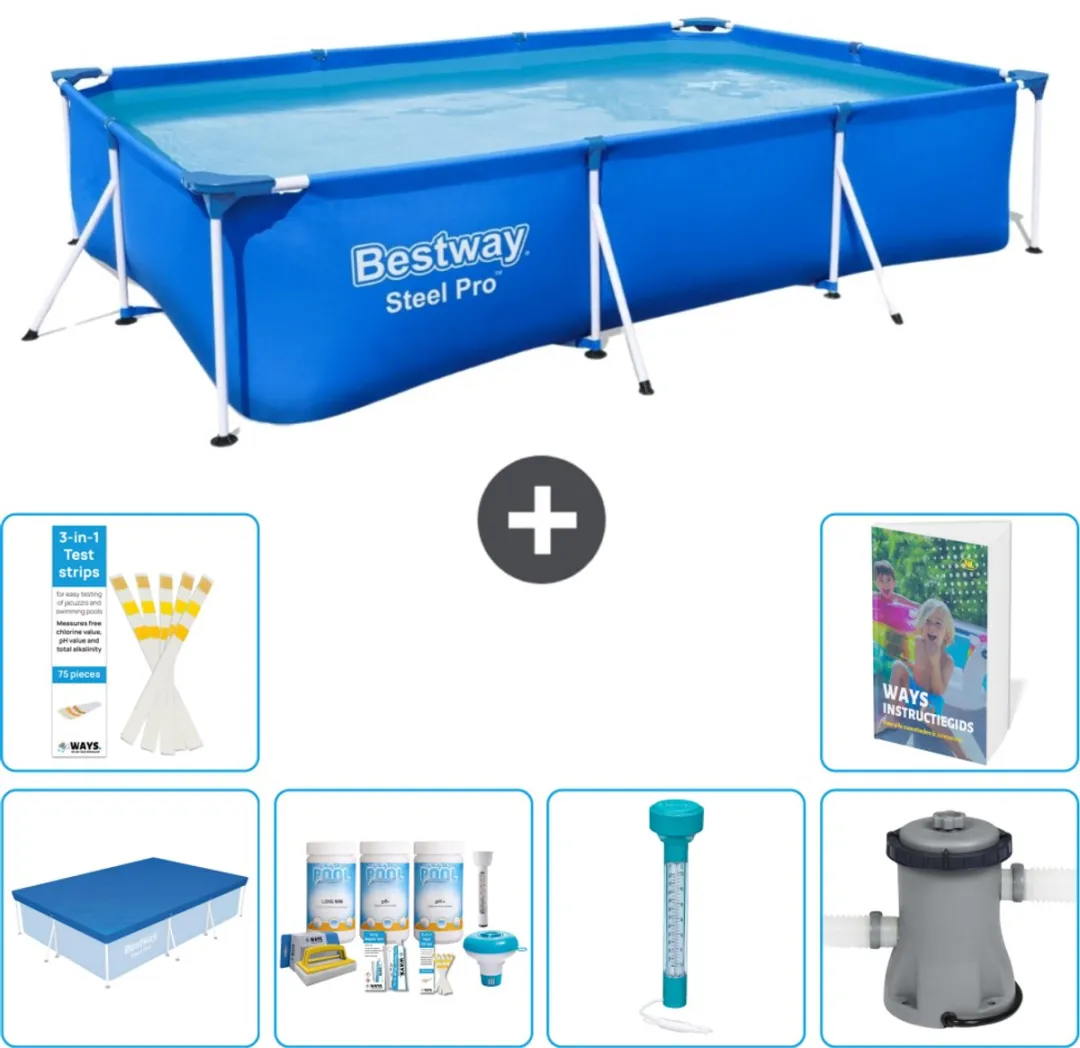 Bestway Steel Pro Zwembad 300x201x66cm Blauw
