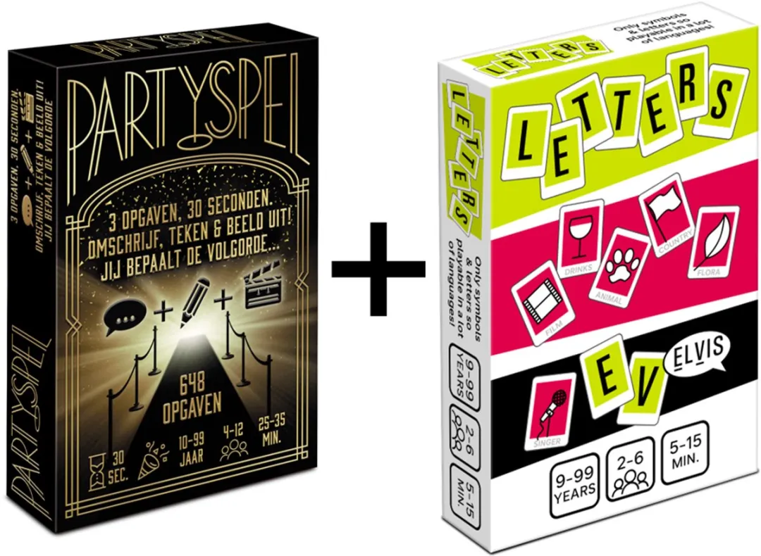 Partyspel Editie #1 & Letters Combi-Deal - 648 Opgaven