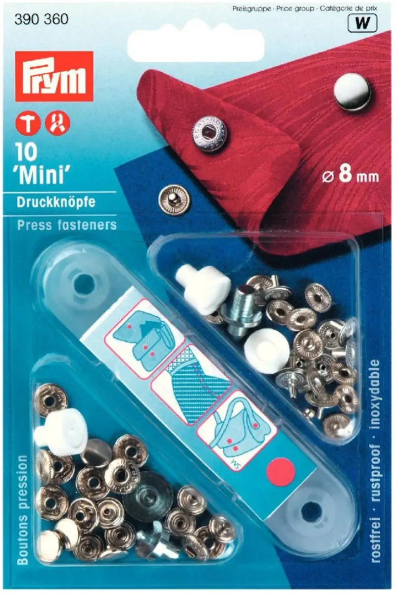 Prym Naaivrijdrukknopen MINI 8mm - Zilverkleurig - 10 Stuks