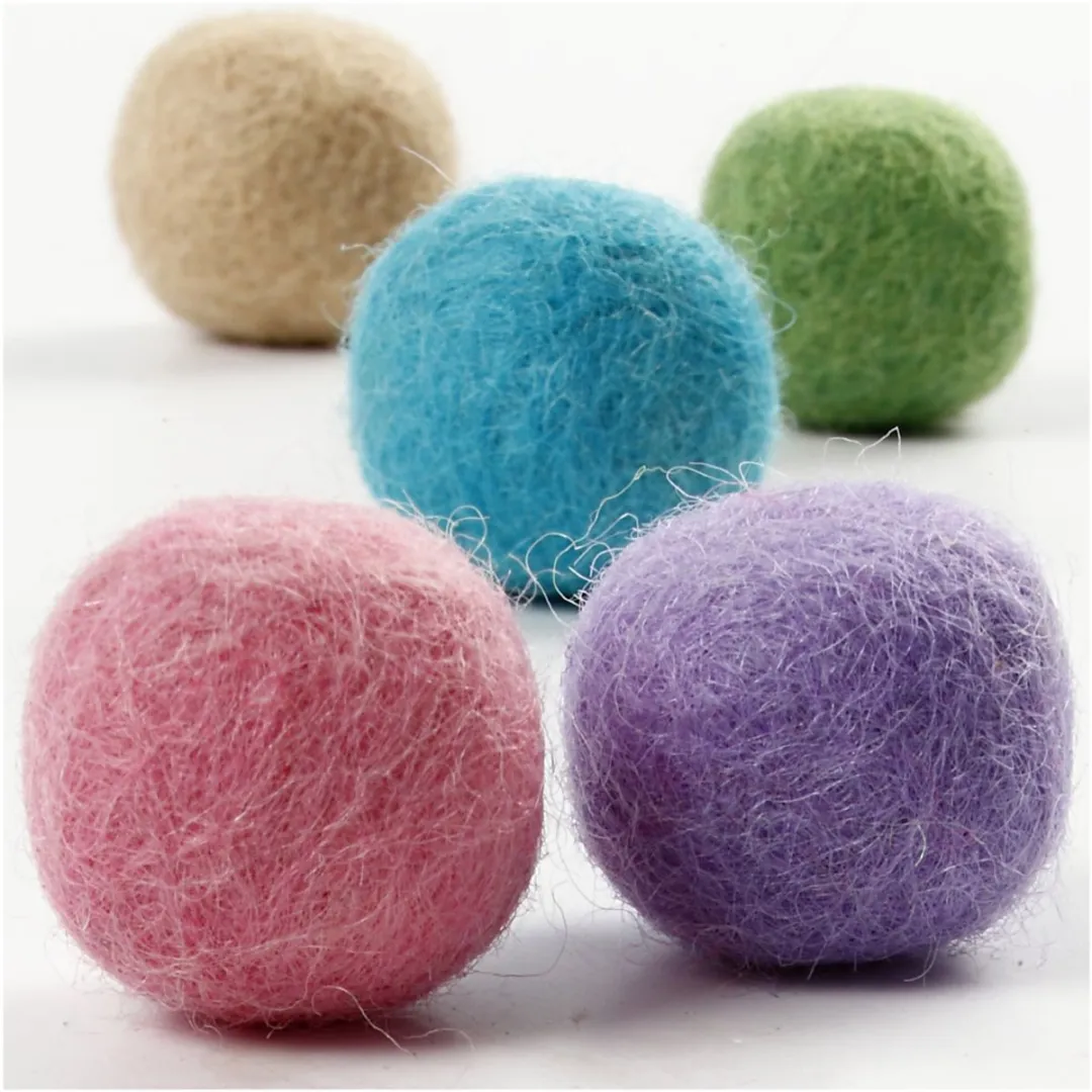Creativ Company Wol Kralen 20mm Pastel - 64 Stuks