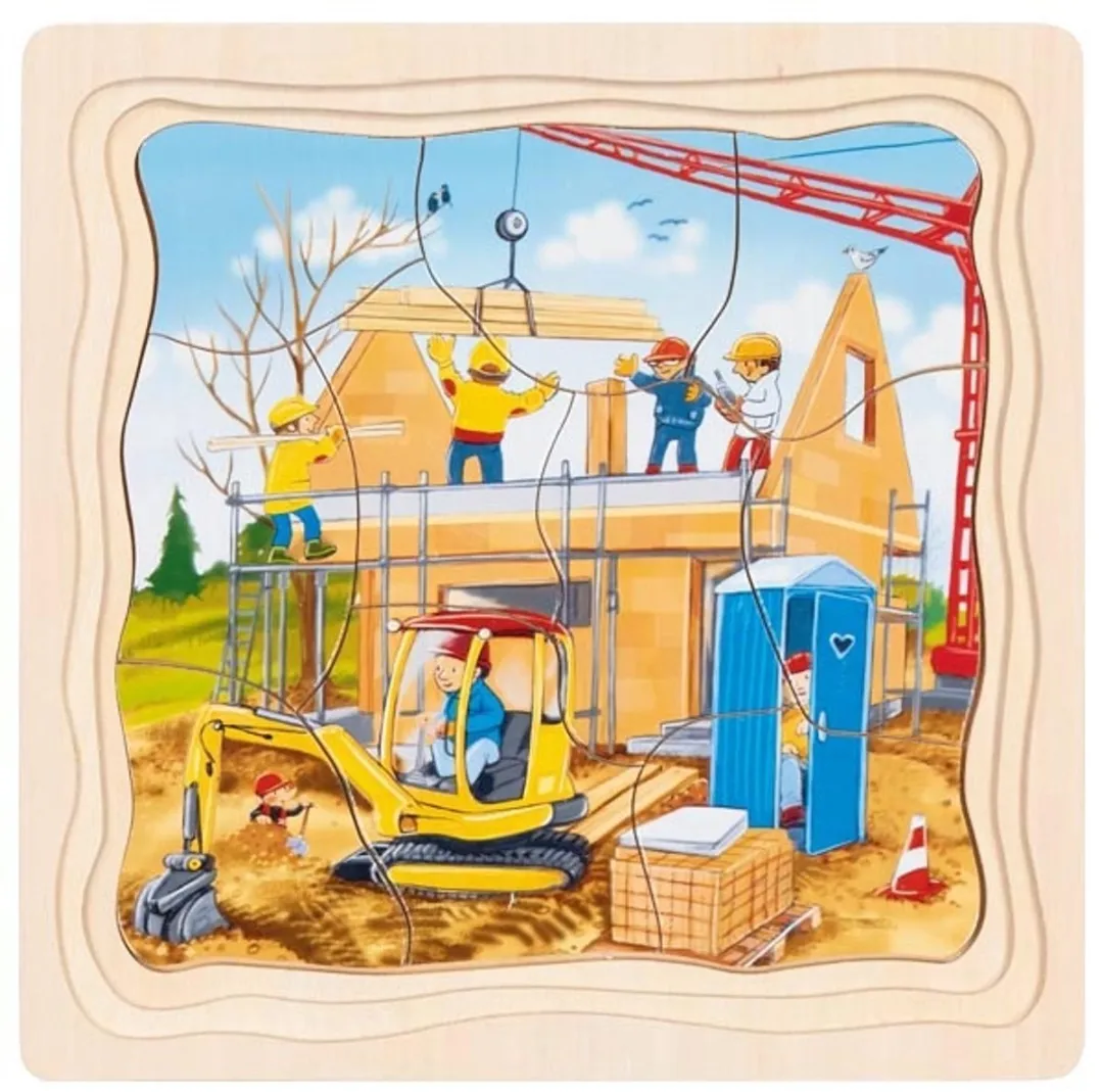 Goki Puzzle We Are Building A House 35 Stuks - Multi