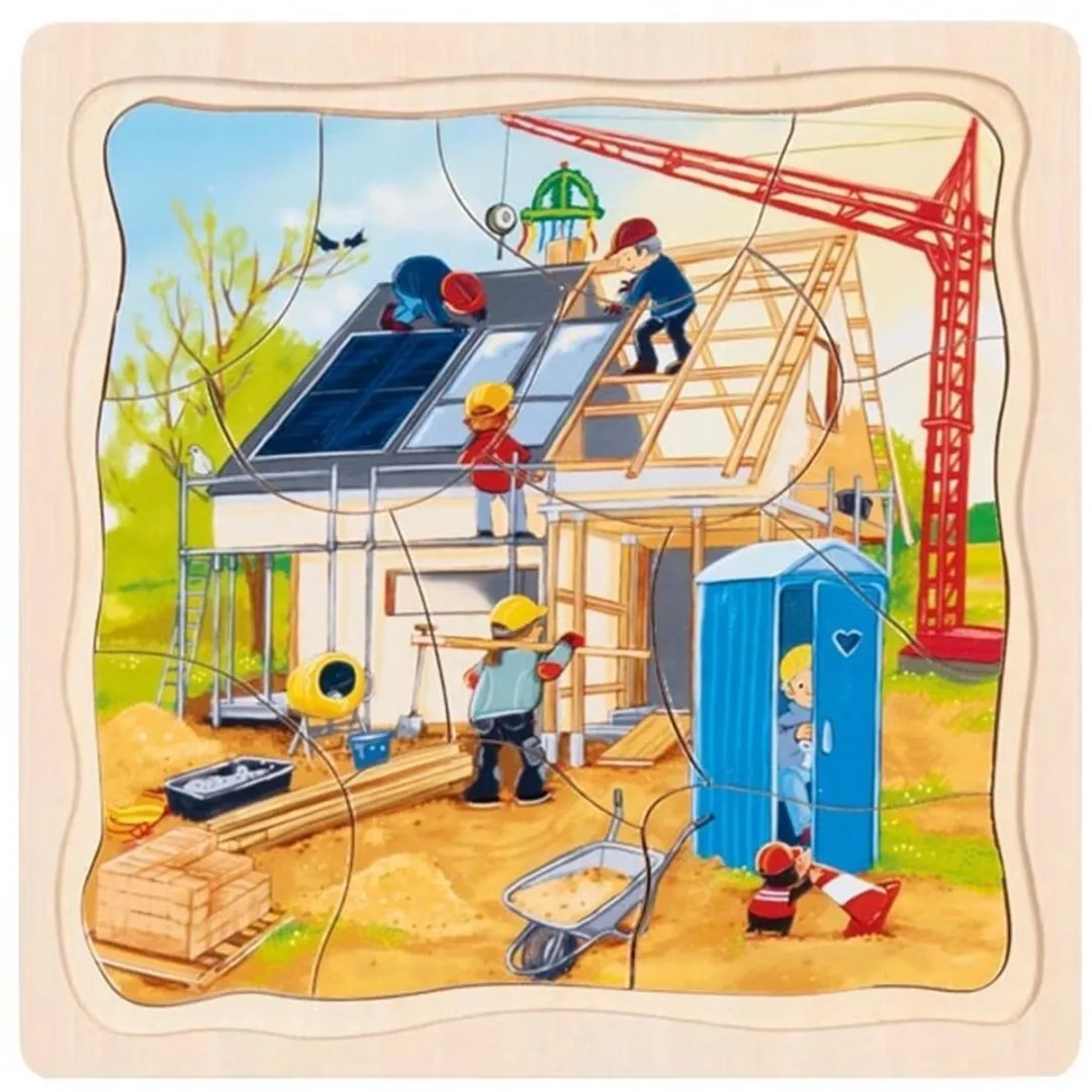 Goki Puzzle We Are Building A House 35 Stuks - Multi