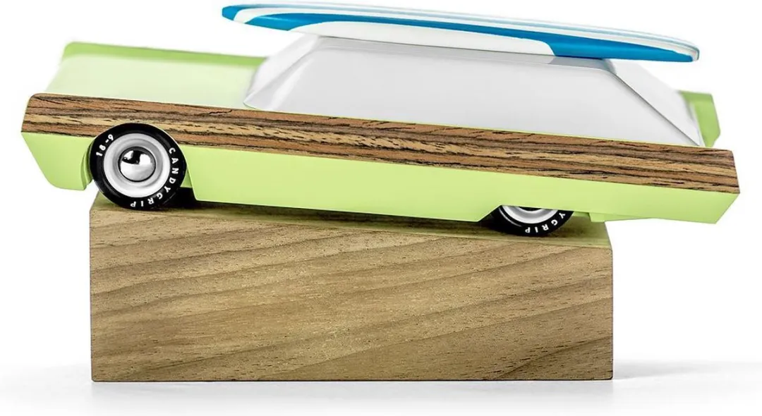 Candylab Toys Surfin Griffin Houten Auto - Wit/Groen