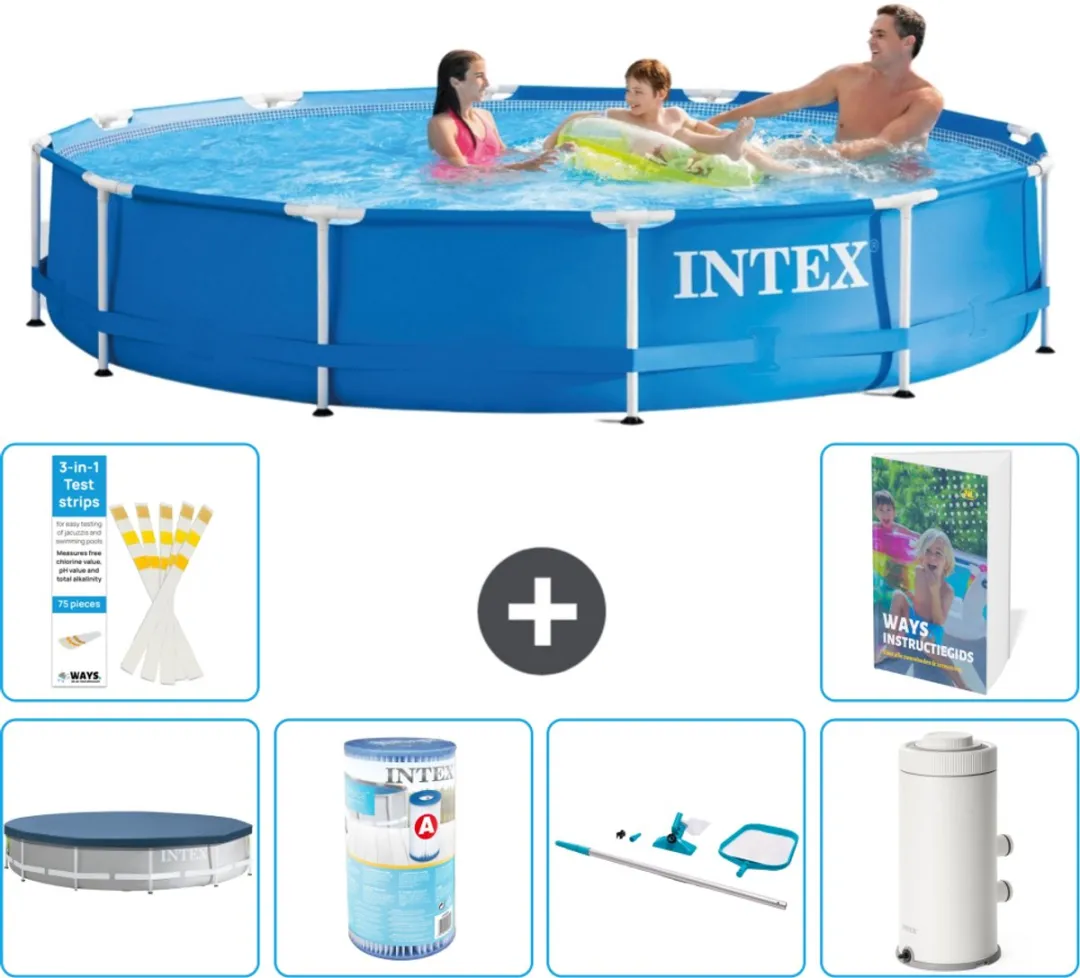 Intex 28210NP-Blauw Rond Frame Zwembad 366x76cm