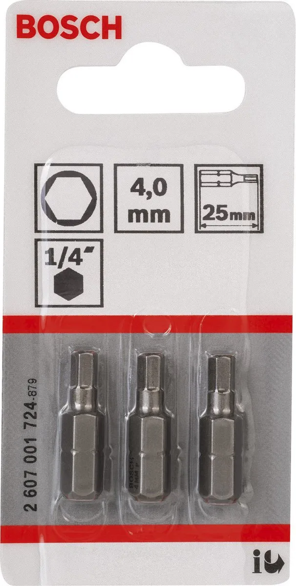 Bosch BIT 1/4"xH-TORS/IS 4.0 - 3 Stuks