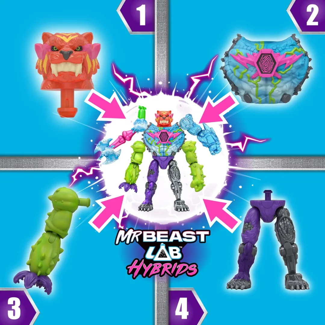 Moose Toys MrBeast Lab Hybrids MS24910 Mega Pack - 5 Actiefiguren Multikleur