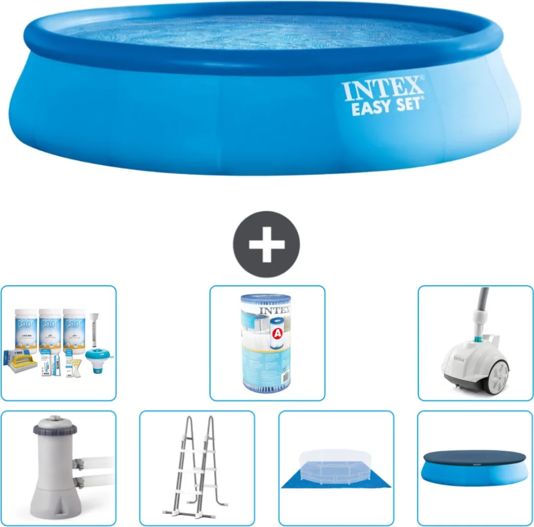 Intex Easy Set Zwembad 457cm - 12.430L Blauw - Inclusief Pomp & Ladder