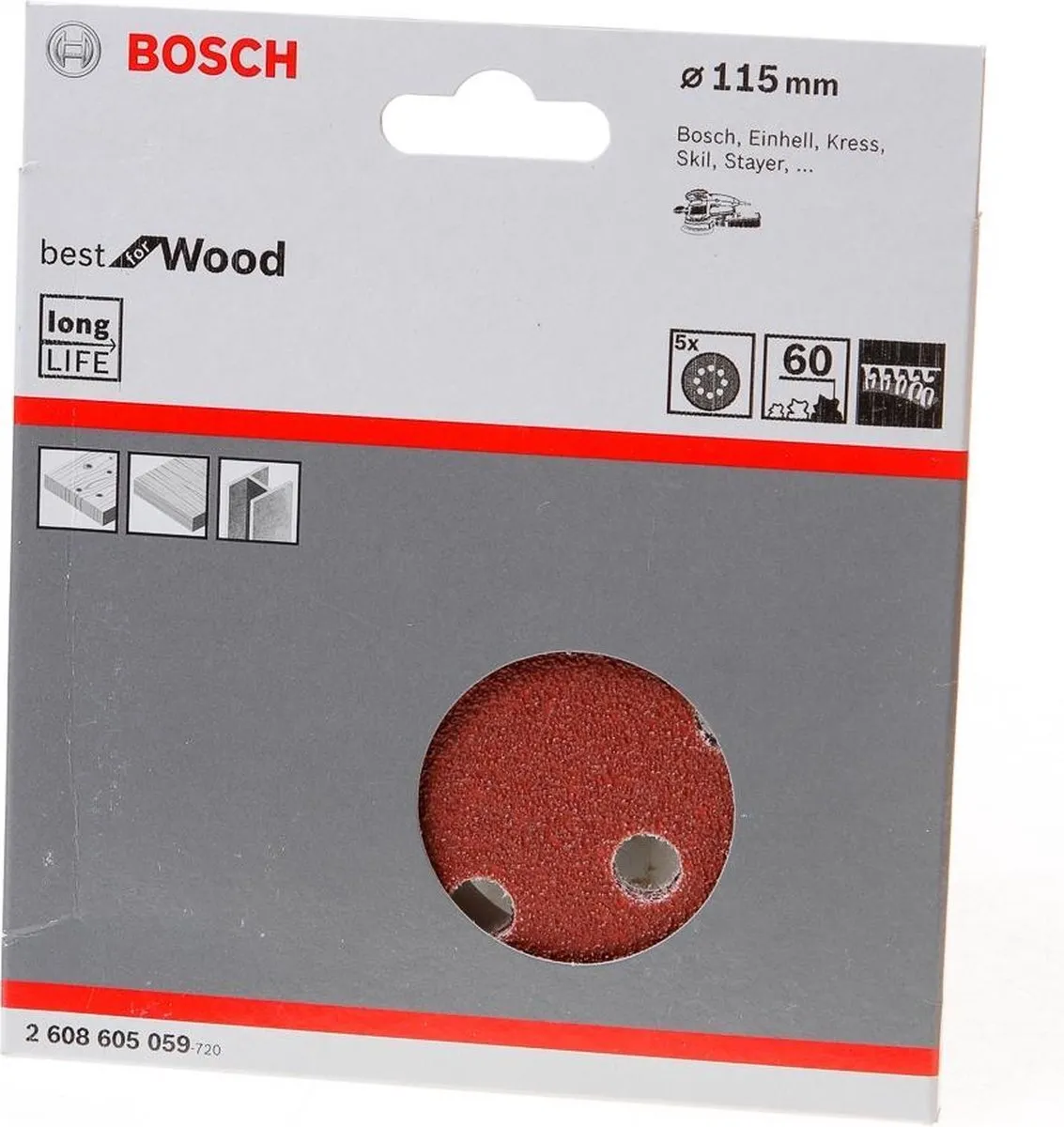 Bosch 5-delige Schuurbladenset 115mm