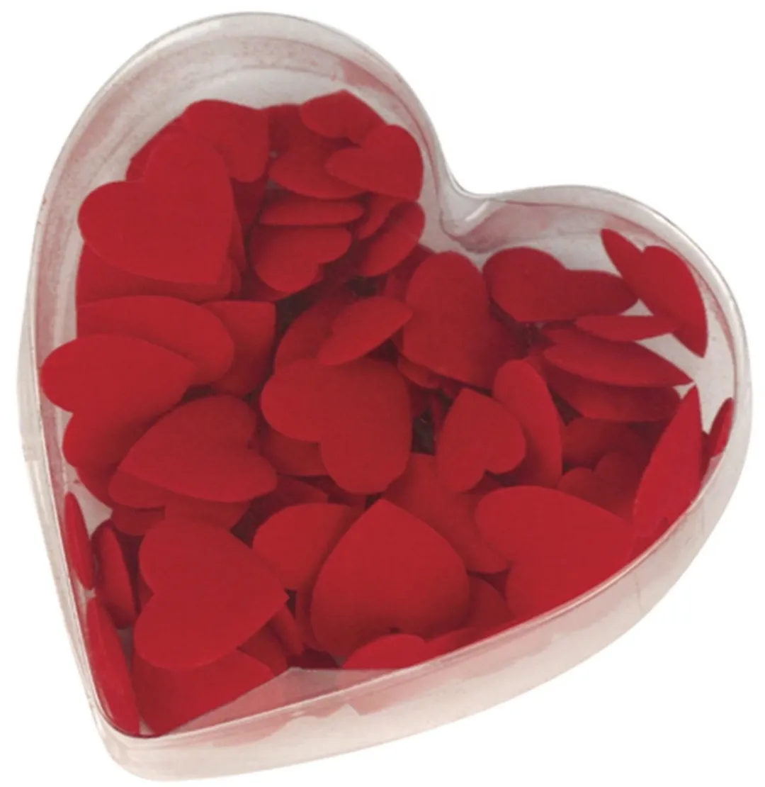 Rayher Luxe Velours Strooihartjes Rood - 100 Stuks