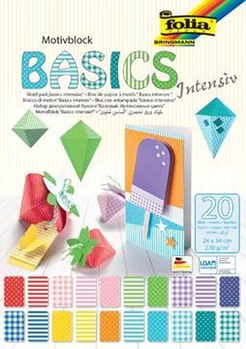 Folia Motiefpapier Basic Intensive 24x34cm