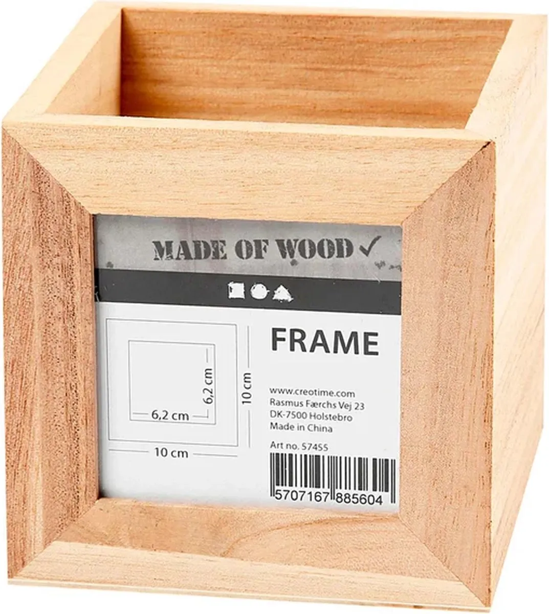 Creativ Company Houten Pennenbakje 10x10x10cm - Blank