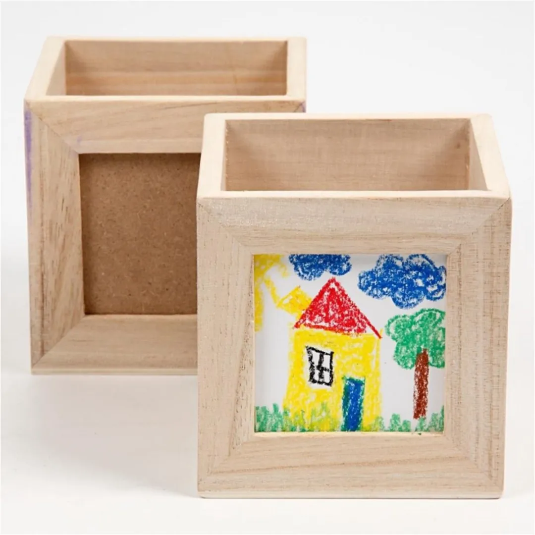 Creativ Company Houten Pennenbakje 10x10x10cm - Blank