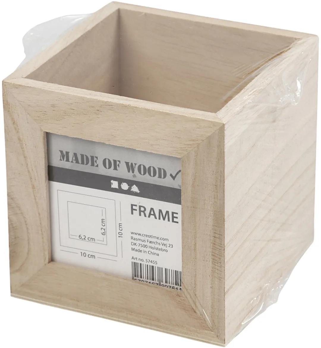 Creativ Company Houten Pennenbakje 10x10x10cm - Blank
