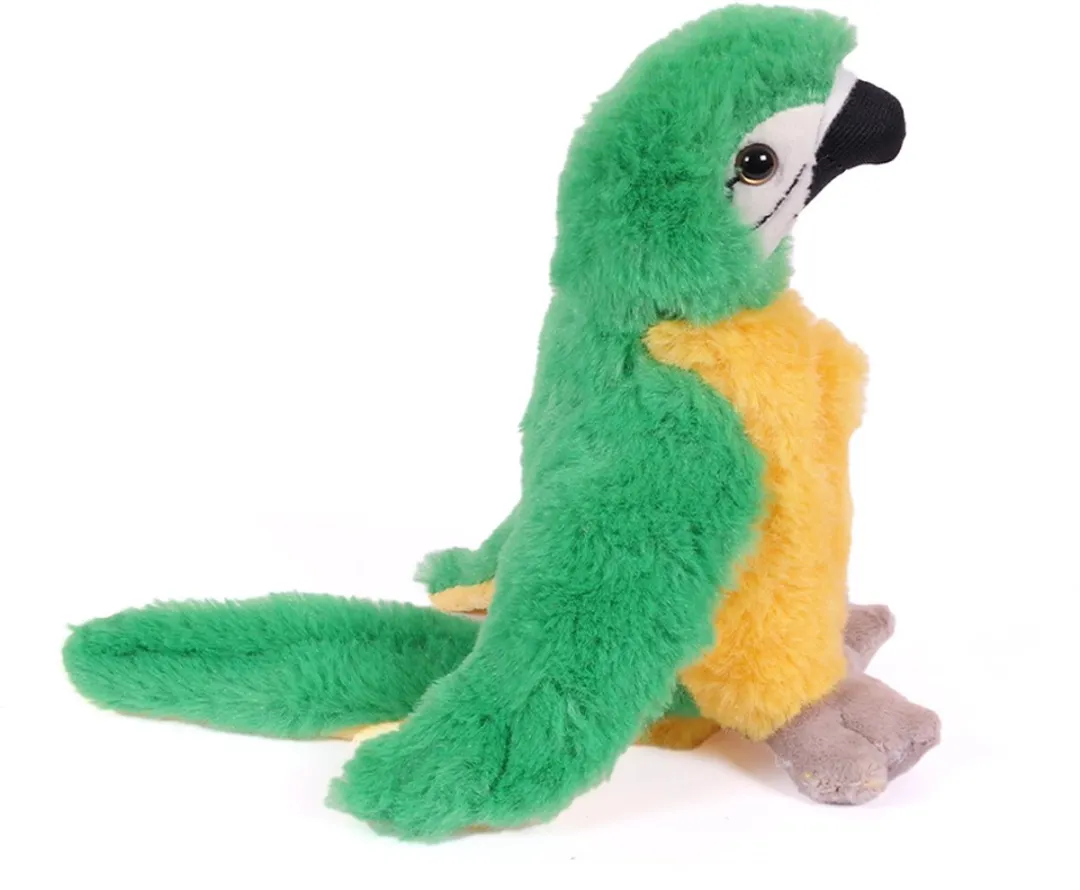 PIA Soft Toys Knuffelpapegaai - Groen - 20cm