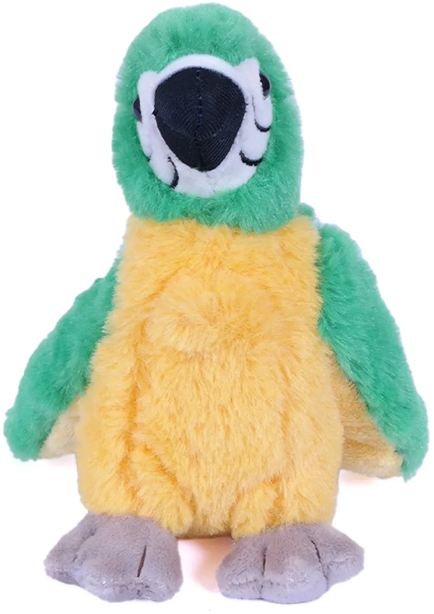 PIA Soft Toys Knuffelpapegaai - Groen - 20cm