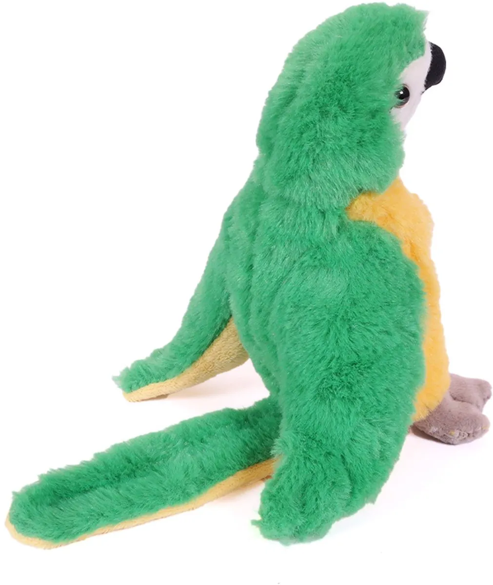 PIA Soft Toys Knuffelpapegaai - Groen - 20cm