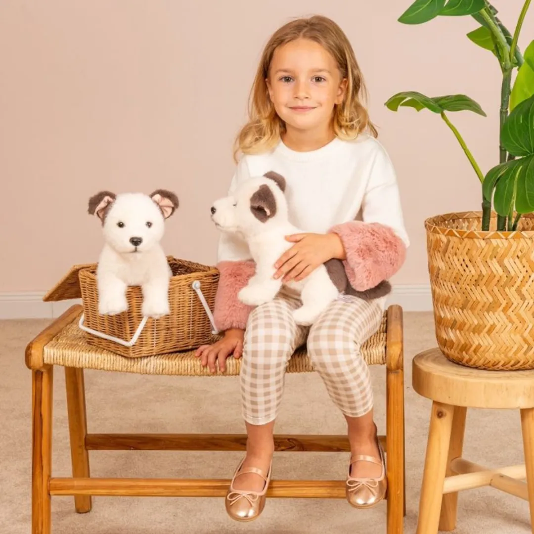 Hermann Teddy Knuffel Jack Russell 25cm - Bruin/Wit