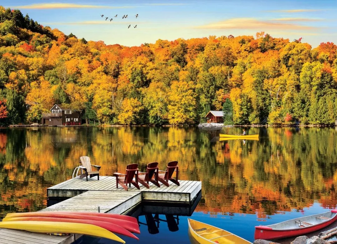Eurographics Lakeside Cottage Quebec Puzzel 1000 Stuks - Meerkleurig
