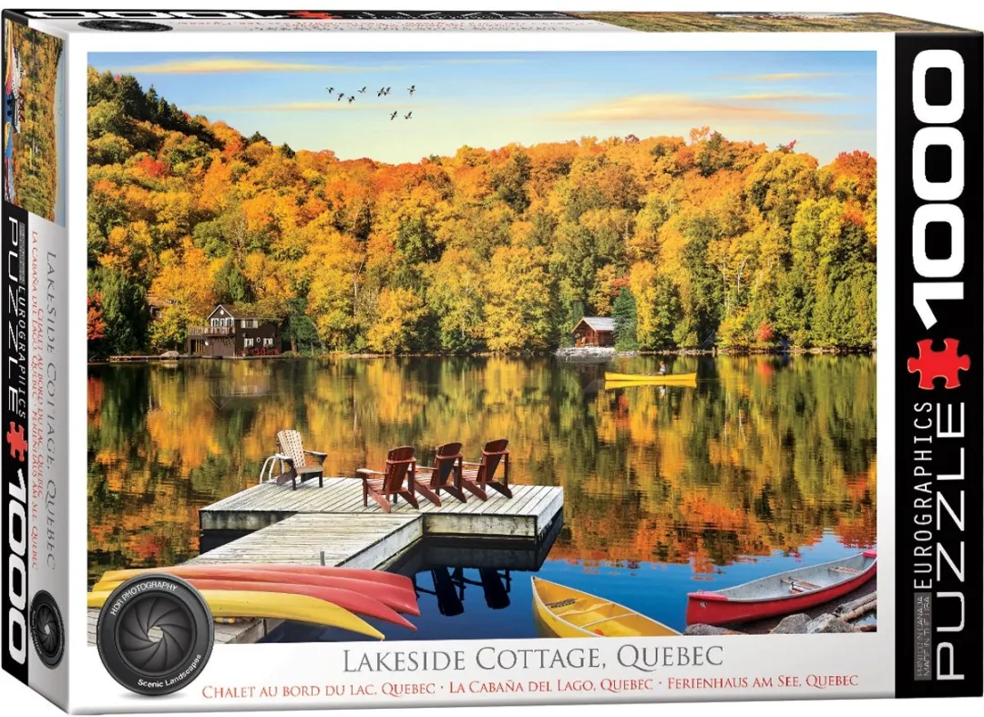 Eurographics Lakeside Cottage Quebec Puzzel 1000 Stuks - Meerkleurig