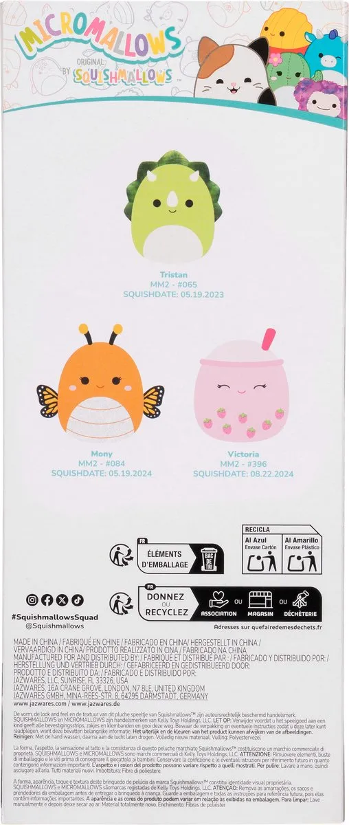 Squishmallows MicroMallows 3 Pack Plush - Mony Tristan Victoria