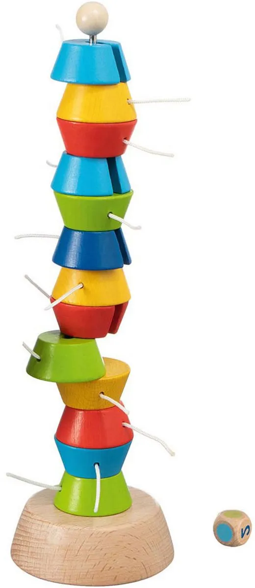 Goki Tugie Stapeltoernooi Hout Metaal 15 Blokjes - 30cm