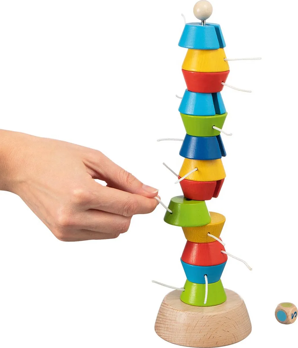 Goki Tugie Stapeltoernooi Hout Metaal 15 Blokjes - 30cm