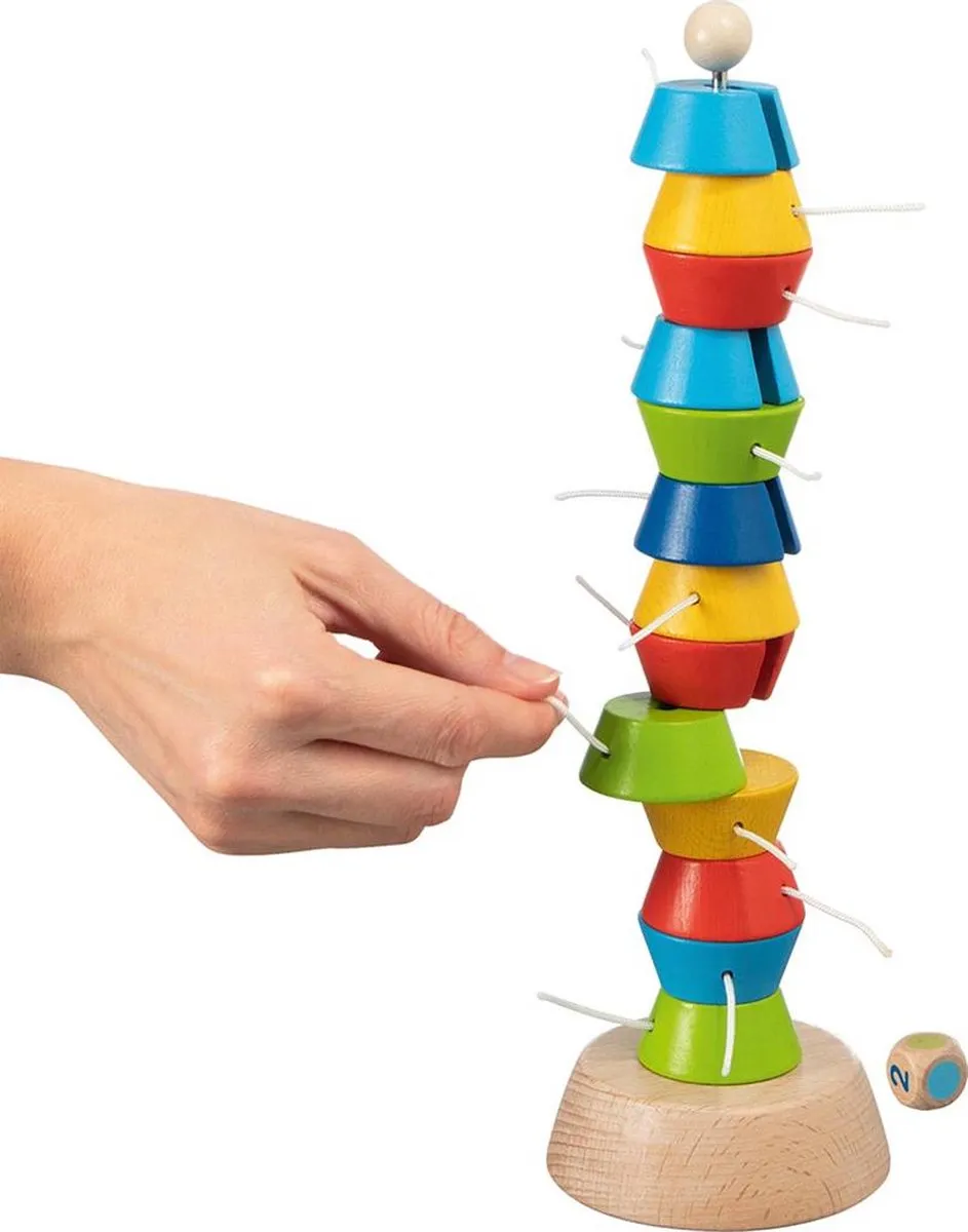 Goki Tugie Stapeltoernooi Hout Metaal 15 Blokjes - 30cm