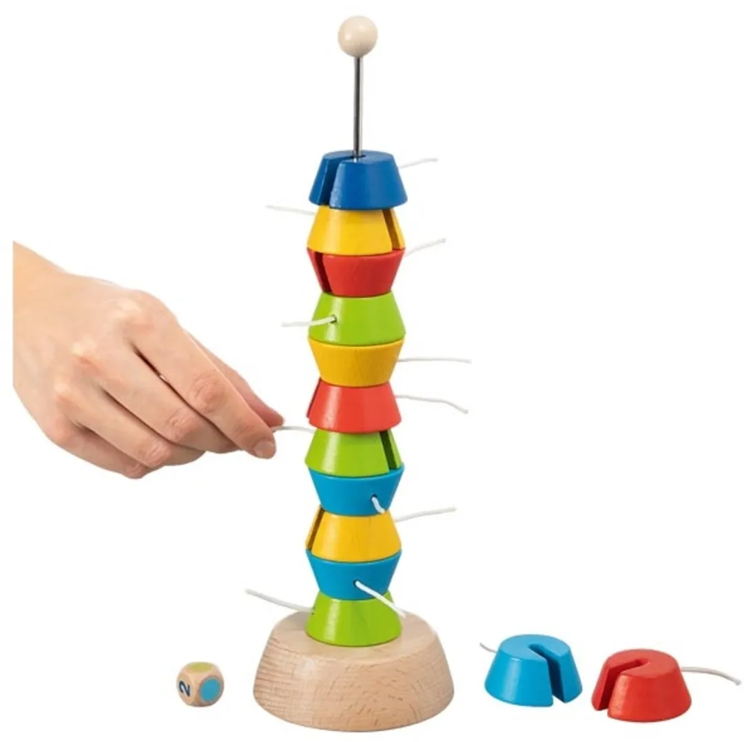 Goki Tugie Stapeltoernooi Hout Metaal 15 Blokjes - 30cm