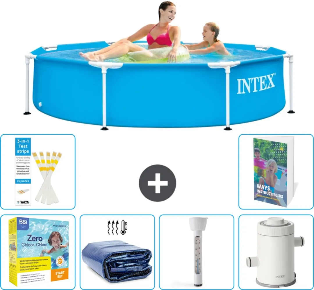 Intex 28205NP-Blauw Rond Frame Zwembad 244cm