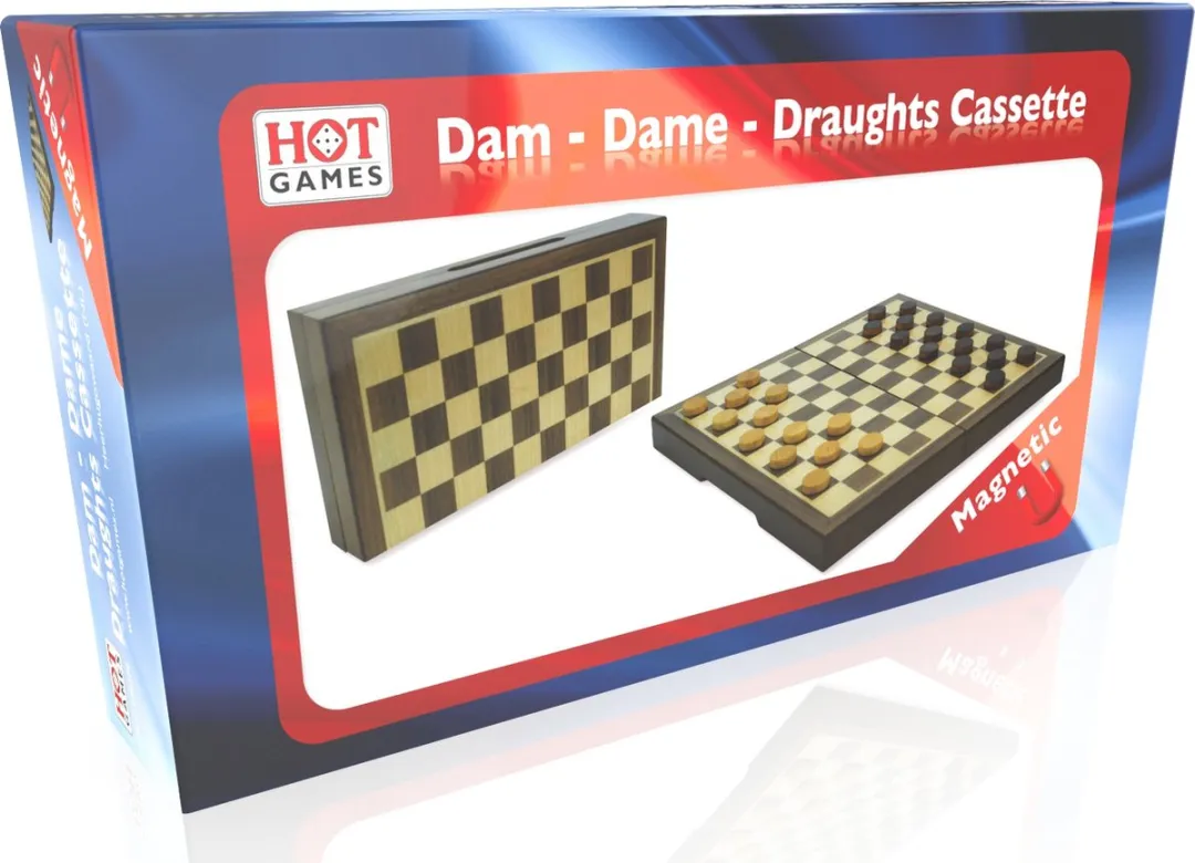 HOT Games Damcassette Magnetisch Notenhout 20x10cm