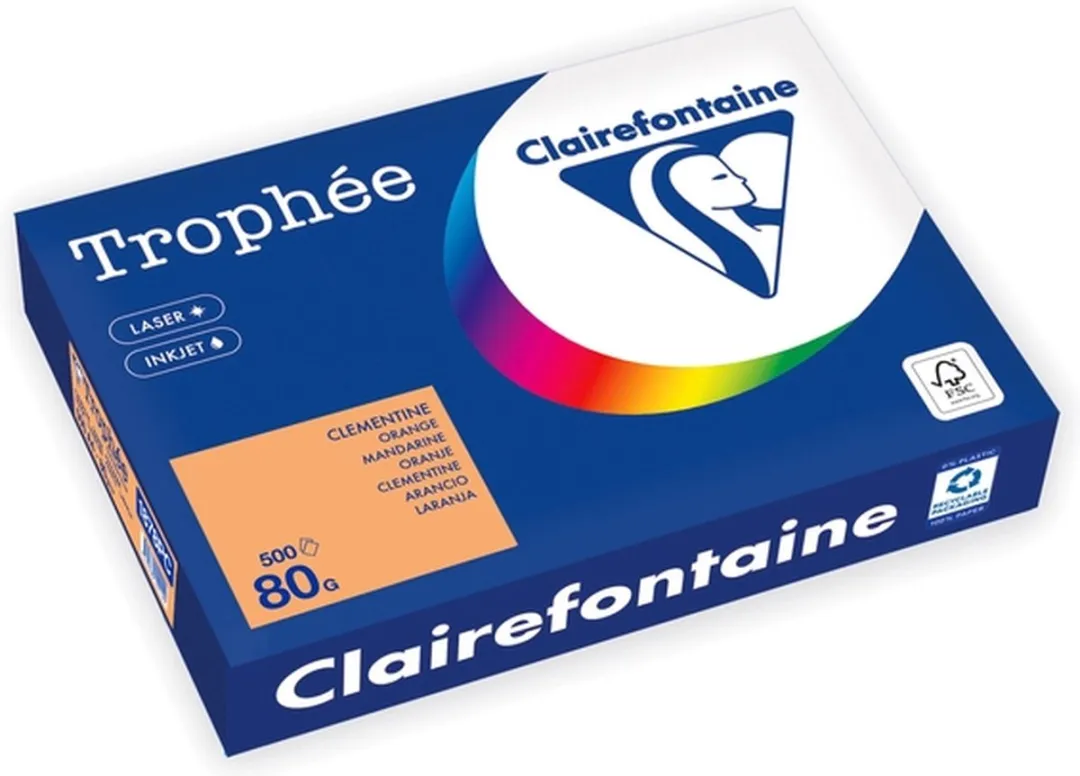 Clairefontaine Trophée Kopieerpapier A4 80g - 500 Vel - Oranje
