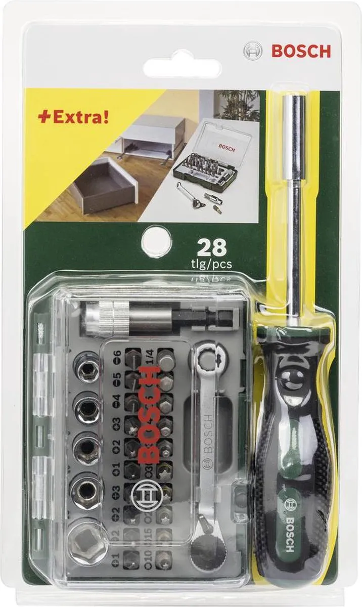 Bosch X-line Bitset & Ratelset 27-delig - Incl. Handschroevendraaier